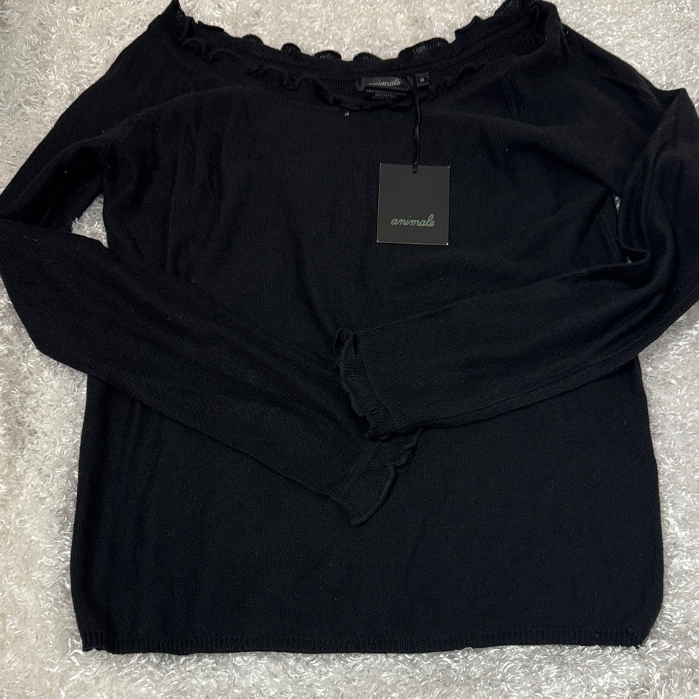 Animale silk blend black sweater shirt